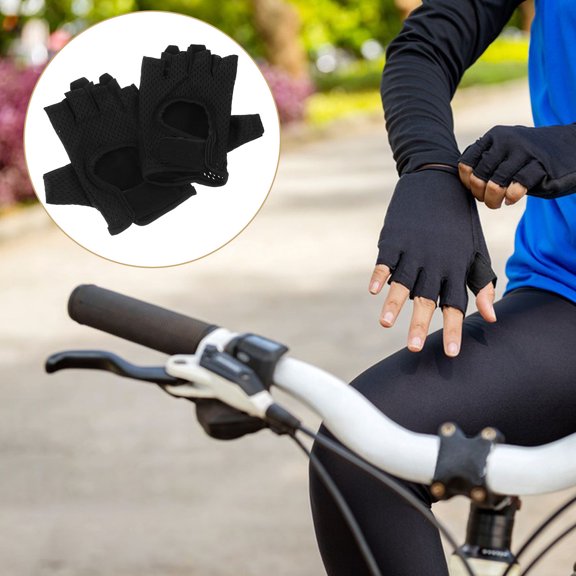 OFFIGAM 1Pair Skid Proof Gloves Black High Performance Air Flow for Mountain Bike Riding