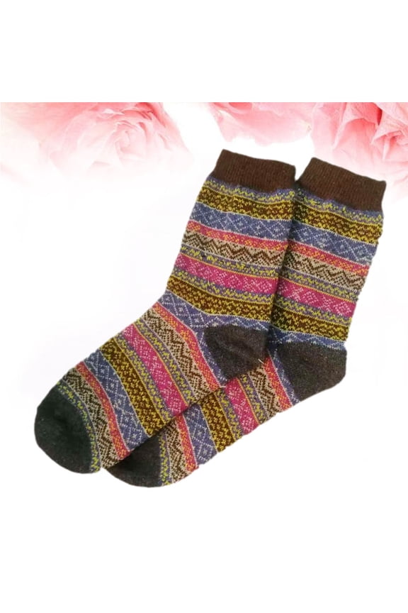 1Pair Unisex Winter Socks Made with Rabbit Wool for Warmth and Breathable Comfort