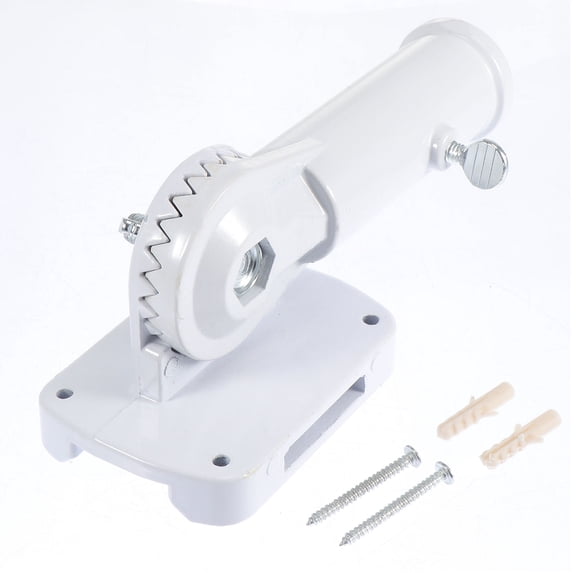 OFFIGAM 1Pc Adjustable Aluminum Flagpole Holder White Wall Mounted Flag Display Rack