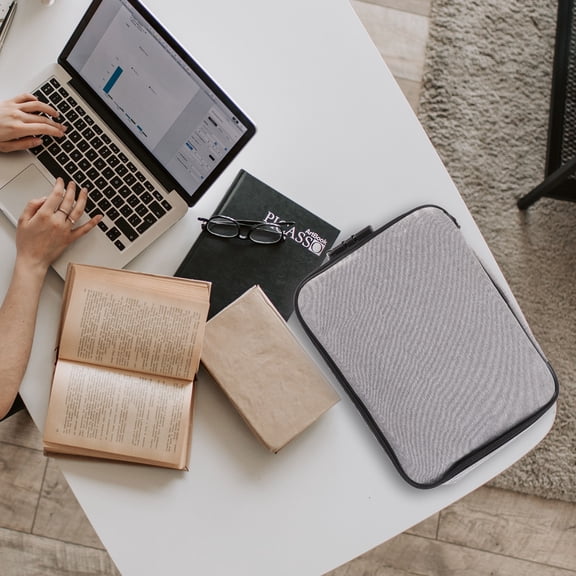 OFFIGAM 1Pc Grey Document Storage Bag Portable with Handle Suitable for Home and Office Use