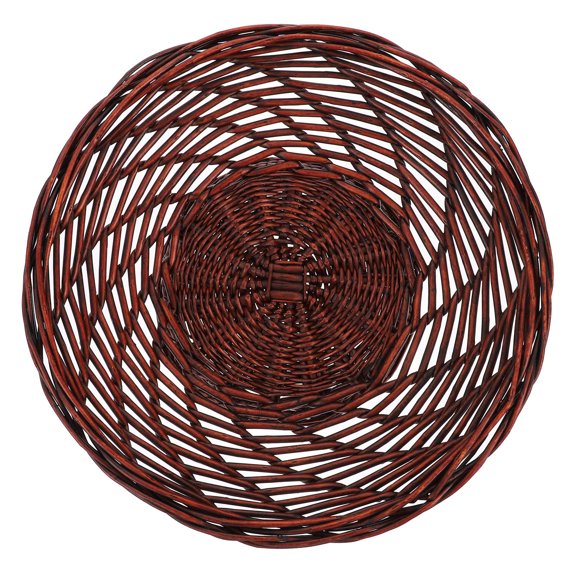 OFFIGAM Brown Willow Woven Fruit Basket, Natural Wicker Serving Tray for Kitchen Counter, Dining Table, Home Decor Storage