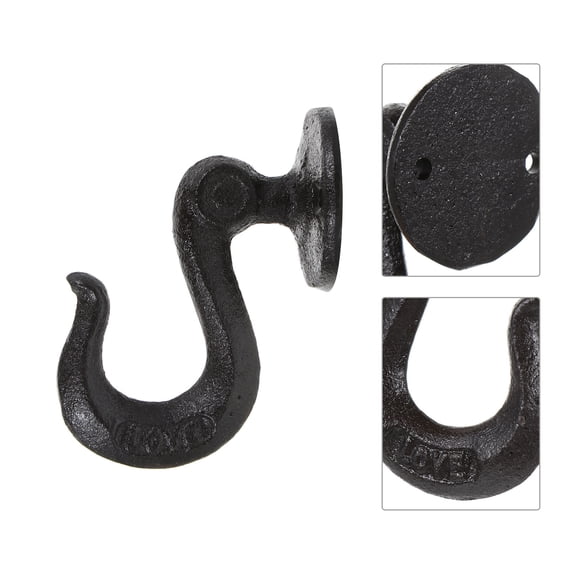 OFFIGAM Black Metal Hook Hanging Organizer for Bathroom Wall, Single-Piece Storage Solution