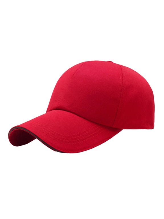 1Pc Red Baseball Cap Peaked Cap Comfortable Outdoor Sun Hat