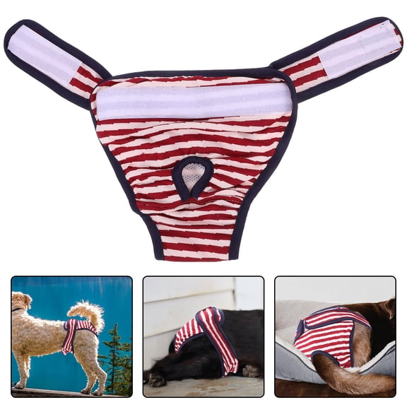 OFFIGAM 1Pc Red Cotton Dog Diapers for Female Dogs in Heat with Comfortable Breathable Fabric