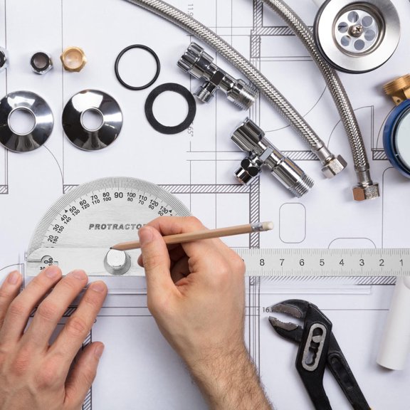 OFFIGAM 1Pc Stainless Steel Rotating Angle Measure Protractor for Precision Angle Identification
