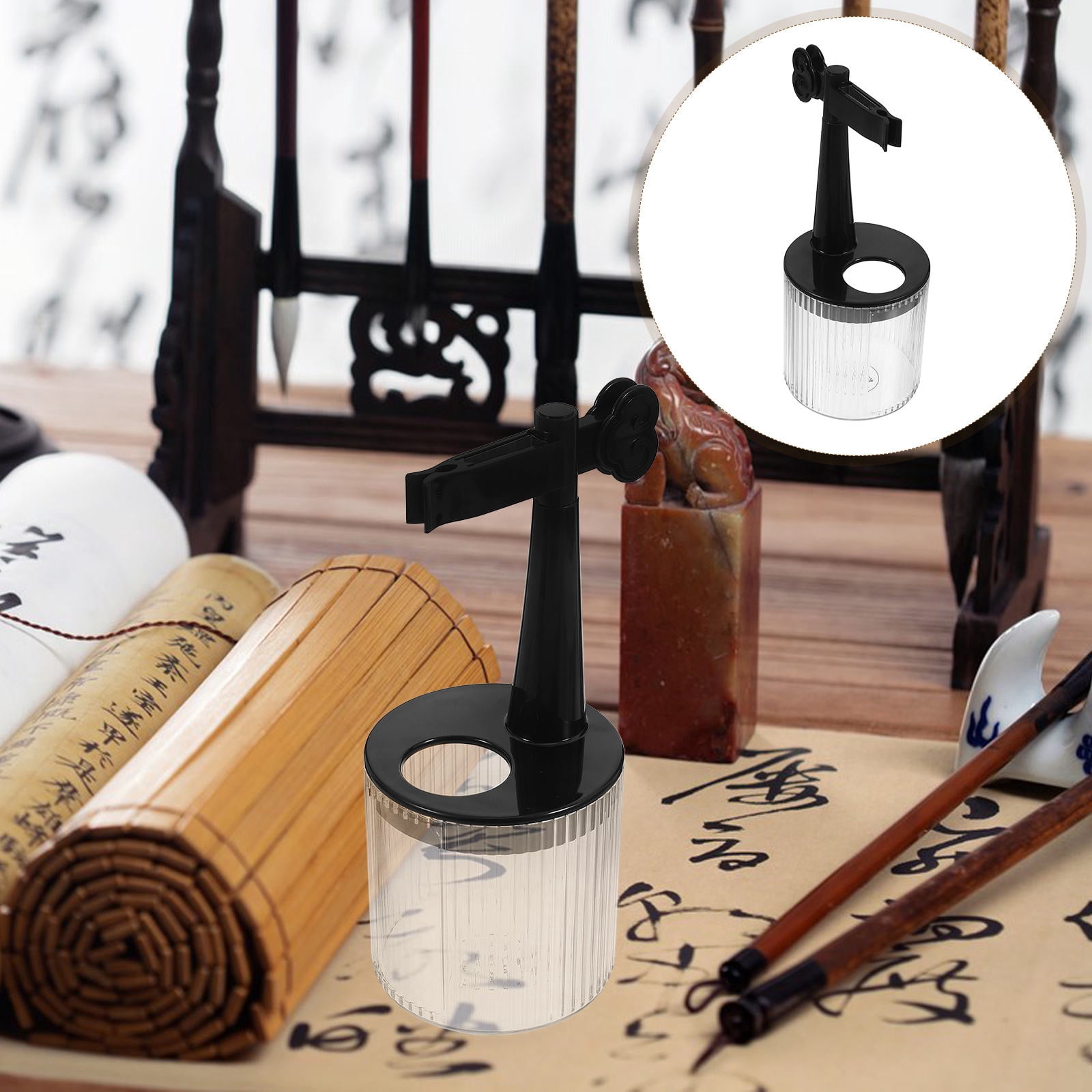 OFFIGAM 1Pcs 4.1X3.3X3.3in Brown Plastic Writing Brush Rack for Artists ...