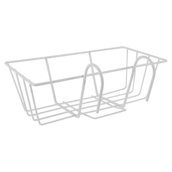 OFFIGAM White Iron Hanging Flower Pot Bracket for Balcony Railing, Decorative Outdoor Shelf for Plants and Garden