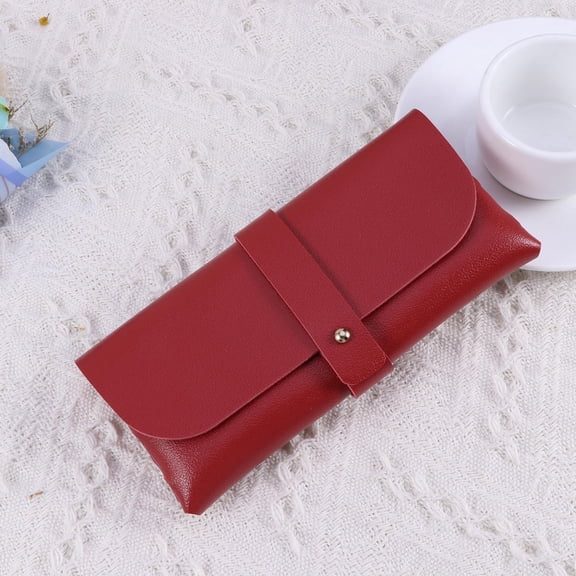 OFFIGAM Handmade Red Clamshell Glasses Case, Protective Eyewear Holder for Travel and Daily Use, and Lightweight