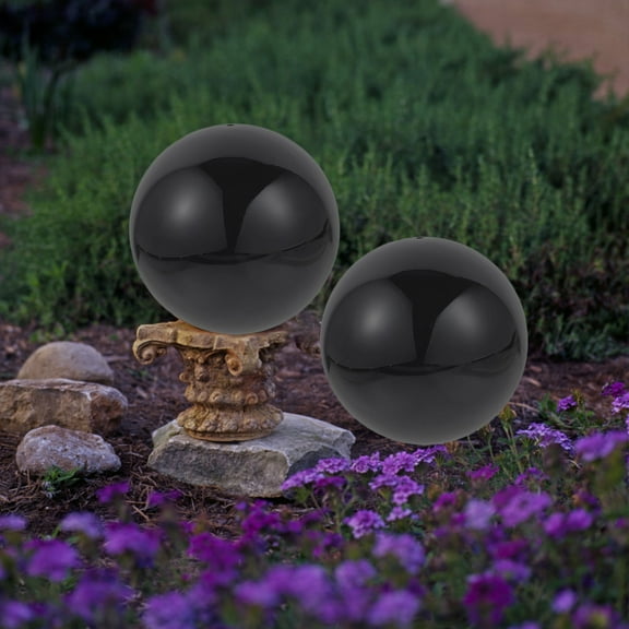 OFFIGAM Black Stainless Steel Gazing Globe for Garden Outdoor Decorative Centerpiece
