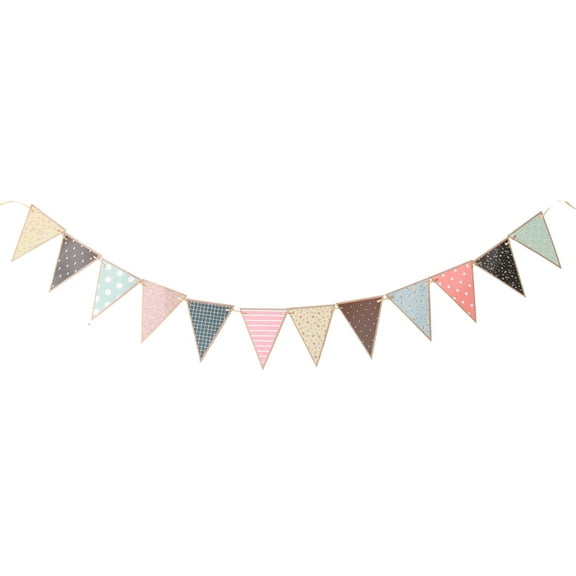 OFFIGAM 1Pcs Multi-colored Triangle Pennant Bunting Paper Decoration for Party Events