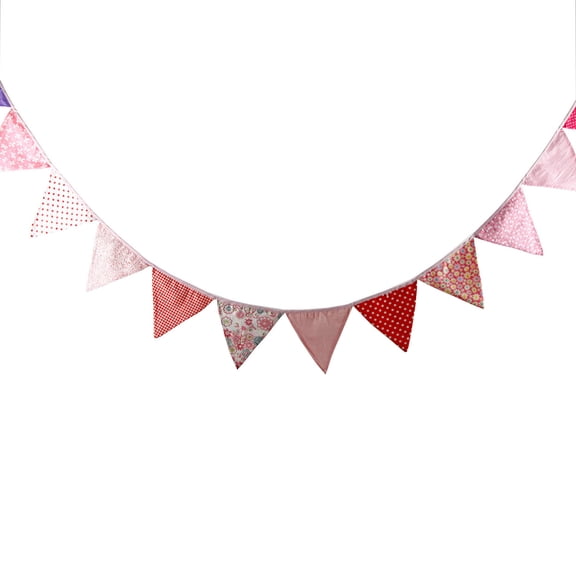 OFFIGAM Multi-Color Decorative Fabric Triangle Banner Flags Pennant, 1 Piece for Party, Home, and Event Decoration