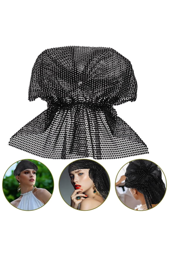 1Pcs Rhinestone Hijab Cap Women Arab Hat Classic Style Headwear for Daily .6x9.8in