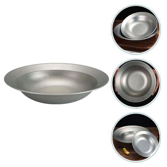 OFFIGAM Stainless Steel Fruit and Salad Plate Set for Family Dining, Mixing Bowls and Dinnerware, 1 Set