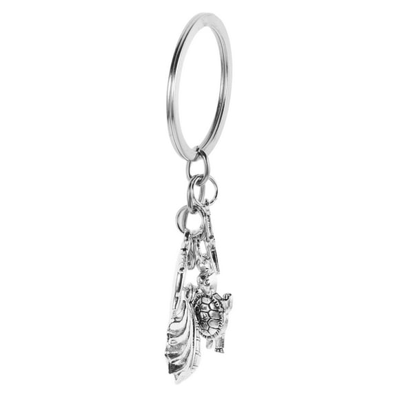 OFFIGAM 1Pcs Silver Alloy Ocean Life Keychain Lightweight Creative Design for Men Women Everyday Use