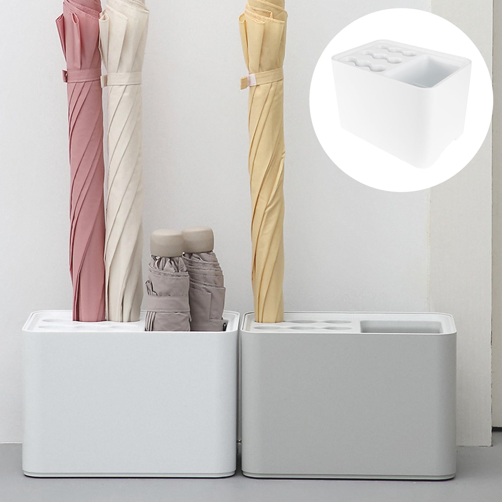 OFFIGAM White Umbrella Holder Rack Easy to Install Nordic Style Storage Organizer for Home Entryway and Office
