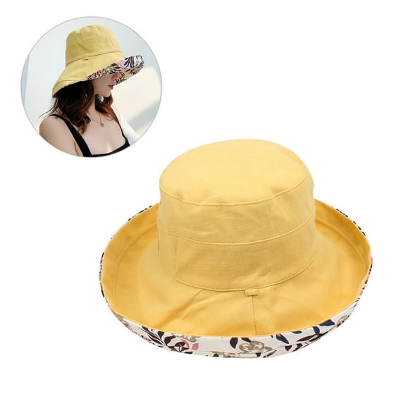 OFFIGAM Wide Brim Sun Hat Yellow, Anti-Wind Outdoor Hat for Men and Women, Casual Design for Hiking, Beach, Travel, and Daily Use