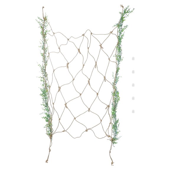 OFFIGAM 1Set Artificial Eucalyptus Vine and Jute Netting for Hanging Photo Display and Garden Backdrop
