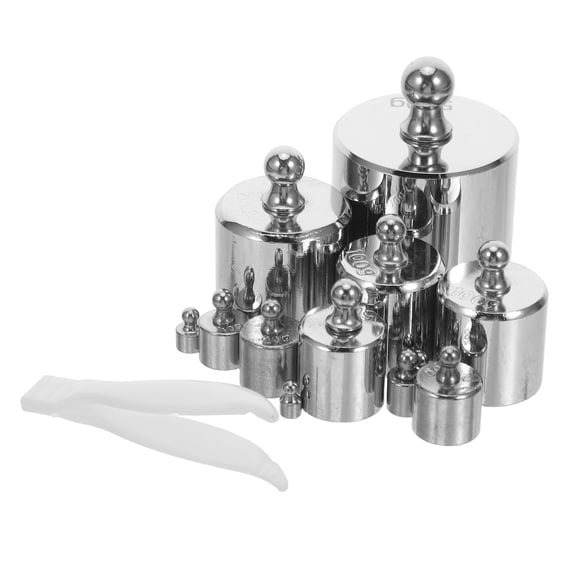 OFFIGAM 1Set Balance Scale Calibration Weight Kit Precision Weights Plated Silver for Scientific Use