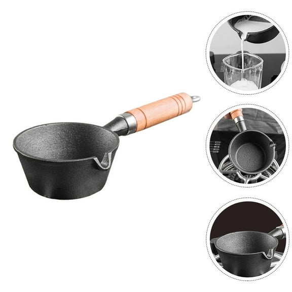 OFFIGAM Cast Iron Pan Saucepan Nonstick Cookware for Home Kitchen Cooking 1 Pack and Easy to Clean