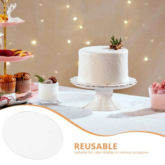 OFFIGAM Round Reusable Acrylic Cake Board for Bakers and Event Planners, Cake Display Stand, Single-Piece Design