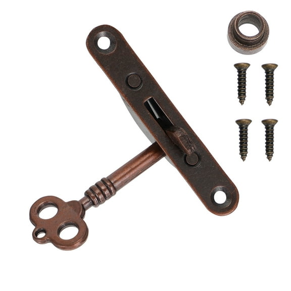 OFFIGAM 1Set Coffee Color Rust Proof Iron Lock Set for Antique Cupboard Furniture Drawer