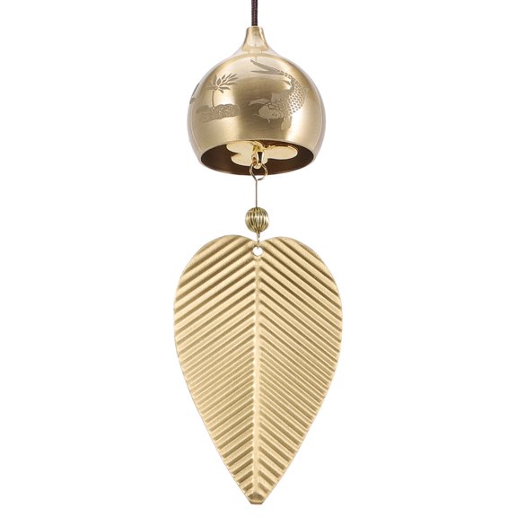 OFFIGAM 1Set Creative Hanging Pendants Golden Copper Wind Chime for Balcony Wind Bell 11.8x2.2x2.2in