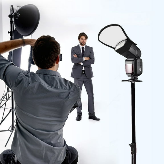 OFFIGAM Flash Diffuser Reflective Material Set for 430EX II with Stand, 7.9 x 7.3 Inch Photography Accessory