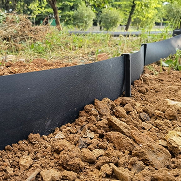 OFFIGAM Black Pe Garden Edging Barrier Durable for Yard Borders 1Set