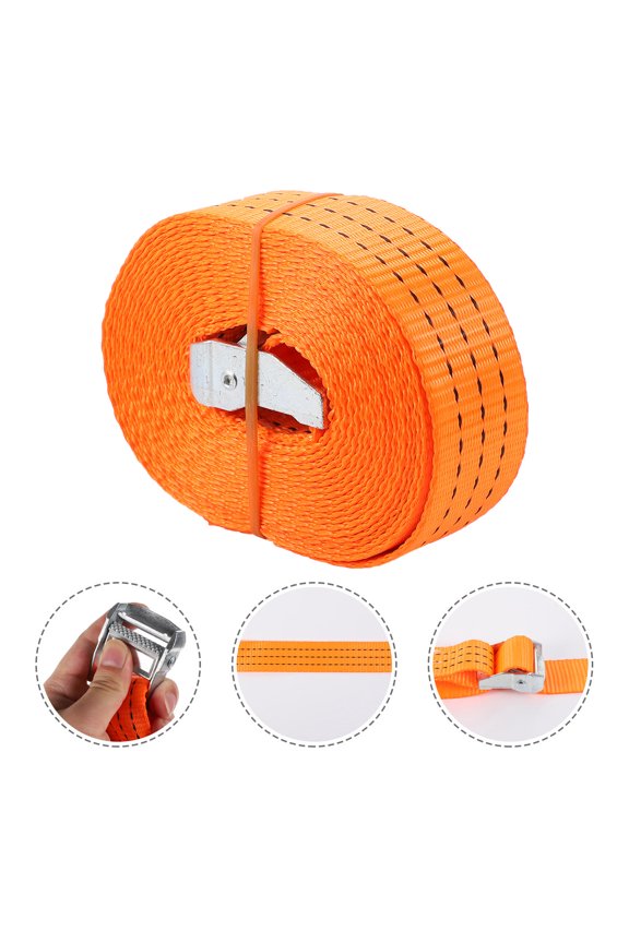 Down Strap with Metal Buckle, Heavy Duty Cargo Luggage Securing Strap for Outdoor Use