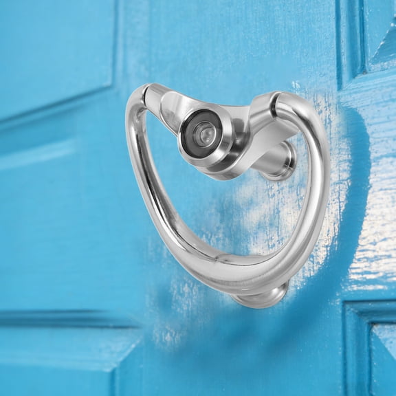 OFFIGAM 1Set Heavy Duty Zinc Alloy Door Knocker Plated Silver with Clear Sound for Front Entry Door Hardware