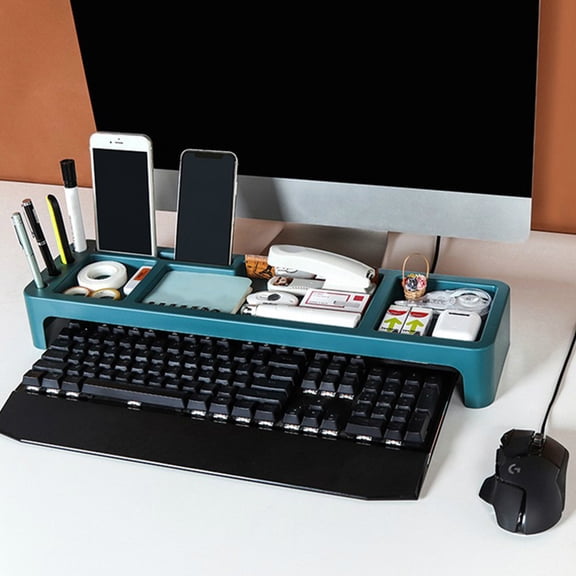 OFFIGAM Black Multifunctional Desk Organizer for Office and Home, Desktop Storage Rack to Keep Workspace Neat and Organized