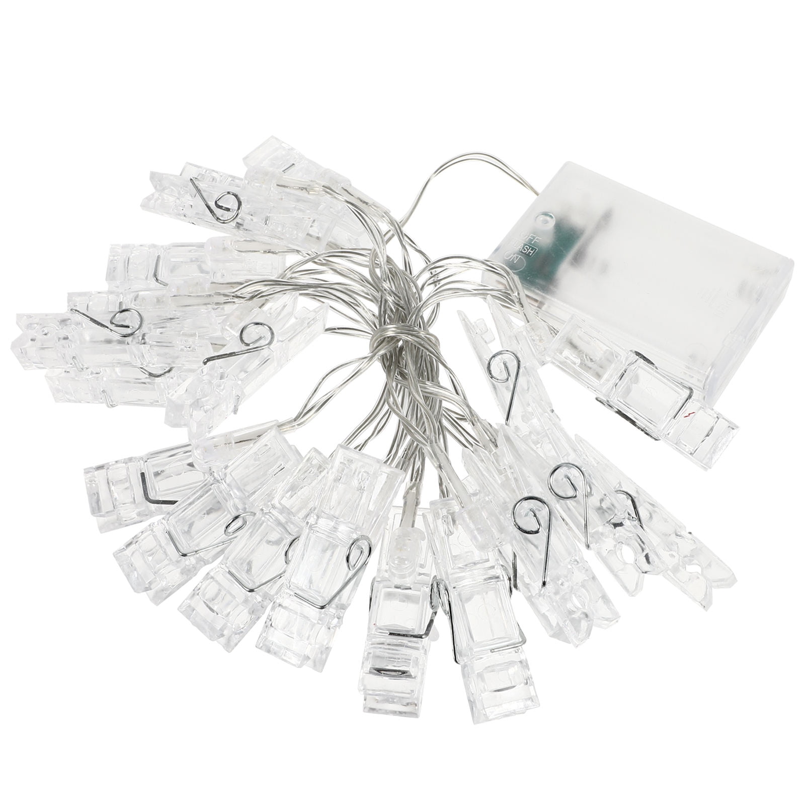 OFFIGAM LED Fairy String Lights for Wall Photo Display, Home Decor,  Transparent PVC, Battery Operated, Warm, image size:1600x1600