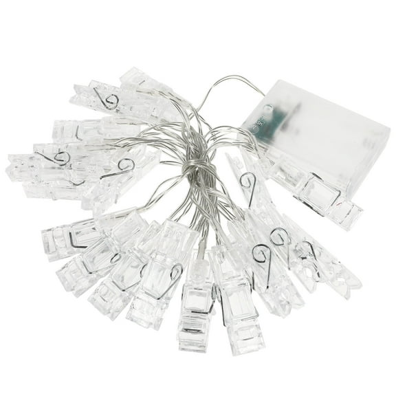 OFFIGAM LED Fairy String Lights for Wall Photo Display, Home Decor, Transparent PVC, Battery Operated, Warm