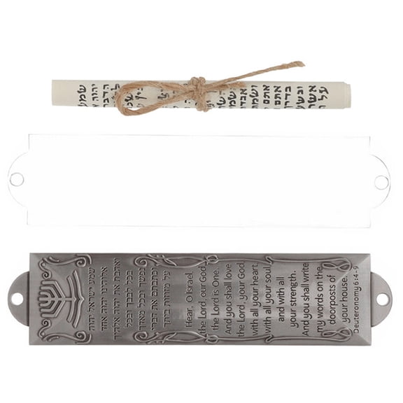 OFFIGAM Metal Mezuzah with Scroll for Door Judaica Home Decor Ornament Set for Tradition