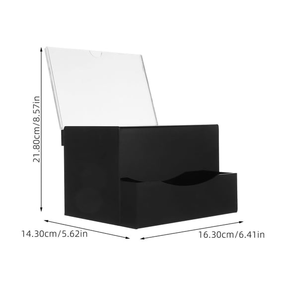 OFFIGAM Black Multi-Purpose Donation Box with Lock for Secure Voting, Ballots, Suggestions, and Money Collection - 1 Set