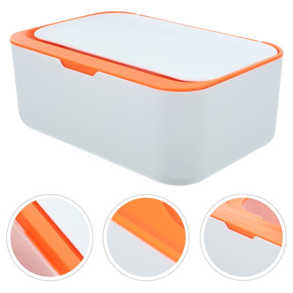 OFFIGAM Orange Tissue Box Organizer for Paper Towels, Wipes Holder for Home, Office, Bathroom, and Kitchen Use