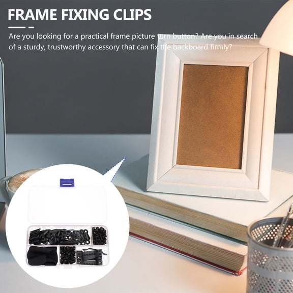 OFFIGAM Black Steel Photo Frame Hook Kit, and Easy to Install, Perfect for Home Wall Hanging, 1 Set