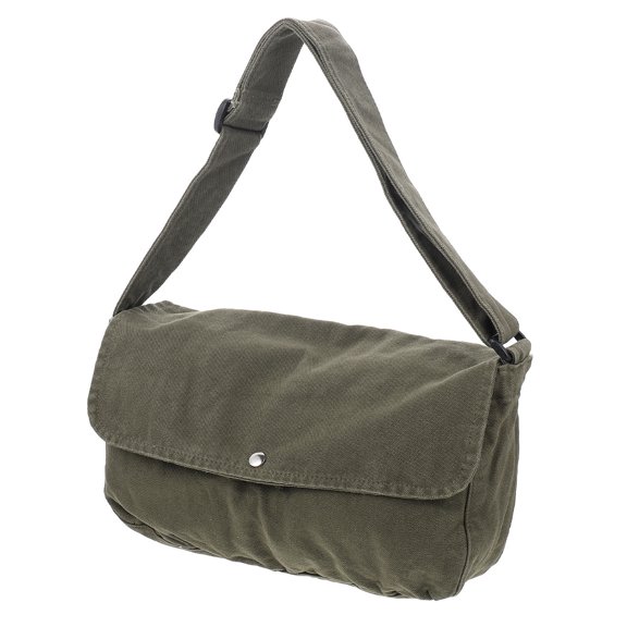 OFFIGAM Rectangular Canvas Shoulder Messenger Bag for Women and Men, Crossbody Travel, Work, Shopping, and Lightweight