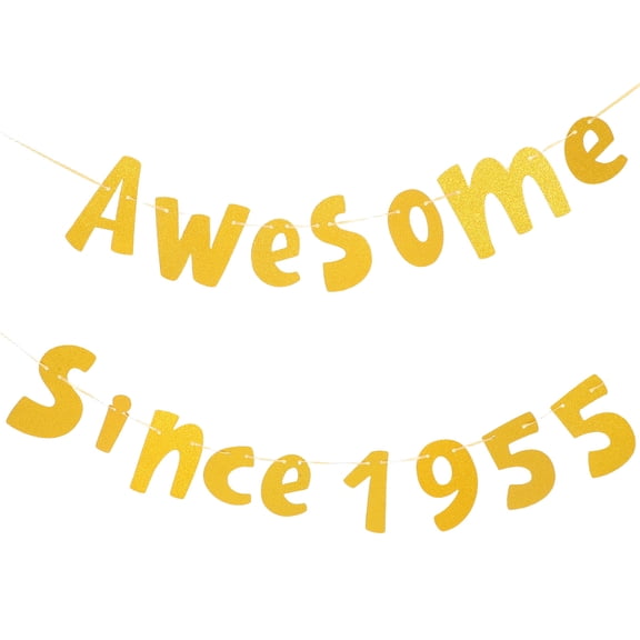 OFFIGAM 1Set Since 1995 Golden Birthday Banner Paper Material for Stylish Party Decoration