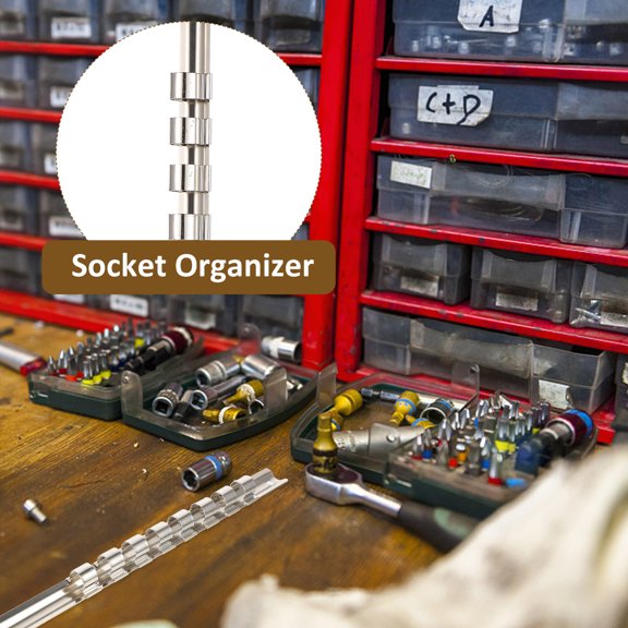 OFFIGAM 1Set Socket Organizer Metal Wrench Socket Inserting Holder for Toolbox Storage