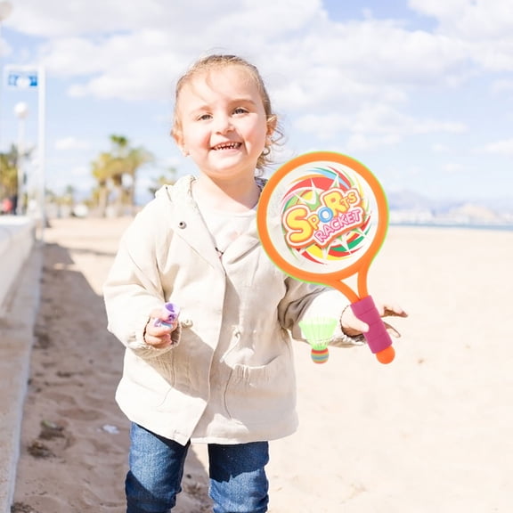 OFFIGAM 1Set Orange Beach Tennis Racket with Soft PVC Handle for Outdoor Family and Fitness Fun