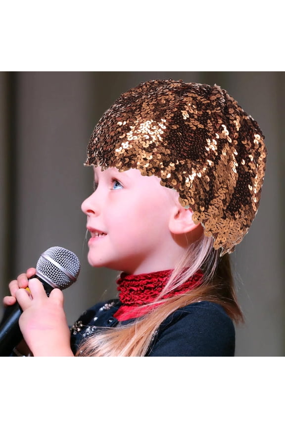 Women's Coffee Sequin Beret Hat, Stylish Sparkling Fashion Accessory, 1 Pack, Comfortable and Trendy