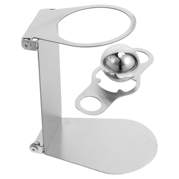 OFFIGAM 1Set Stainless Steel Foldable Coffee Dripper Rack Plated Silver with Ice Ball Holder for Cold Brew