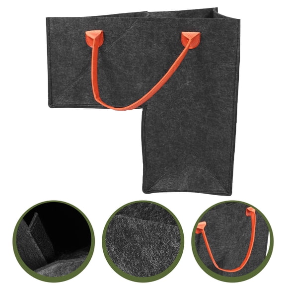 OFFIGAM Black Felt Stair Storage Basket for Home Organization, and Multi-Purpose Staircase Organizer
