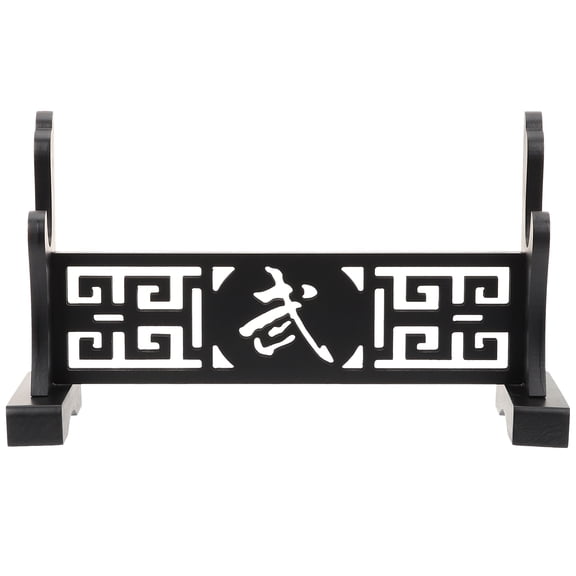 OFFIGAM Black Wood Display Stand for and Baseball Bat, Decorative Holder for Living Room and Office