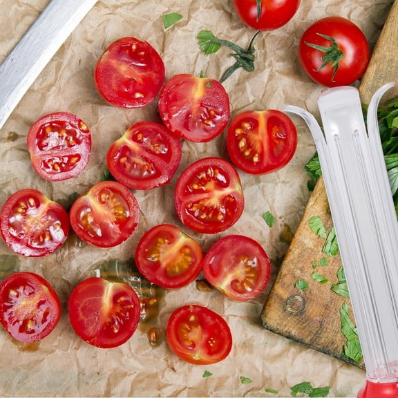 OFFIGAM Tomato Slicer Set - Transparent Fruit and Vegetable Cutter for Kitchen Use, Easy to Clean and Assemble, Kitchen Tool