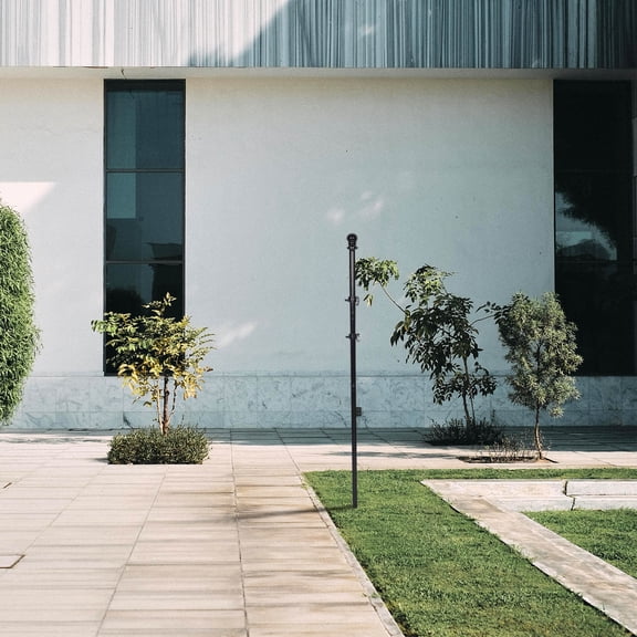 OFFIGAM 1Set Outdoor Flag Pole Stainless Steel Sectional Design Black Heavy Duty for Porch