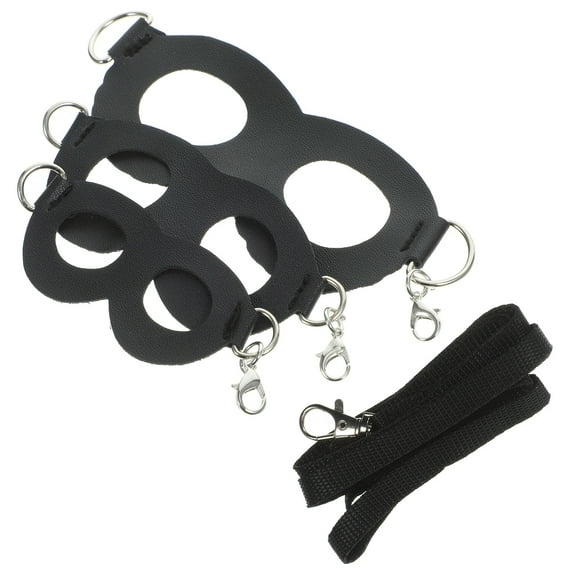 OFFIGAM 1Set Wear Resistant Adjustable Lizard Harness Leash Black Compact for Reptiles