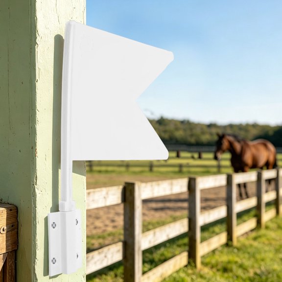 OFFIGAM 1Set Weather Resistant Equestrian Training Flag White for Horse Show Direction and Boundary