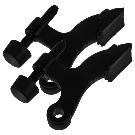 OFFIGAM 2-Pack Black Zinc Alloy Door Stop Hinge, Easy to Install Wall Protector for Home and Office